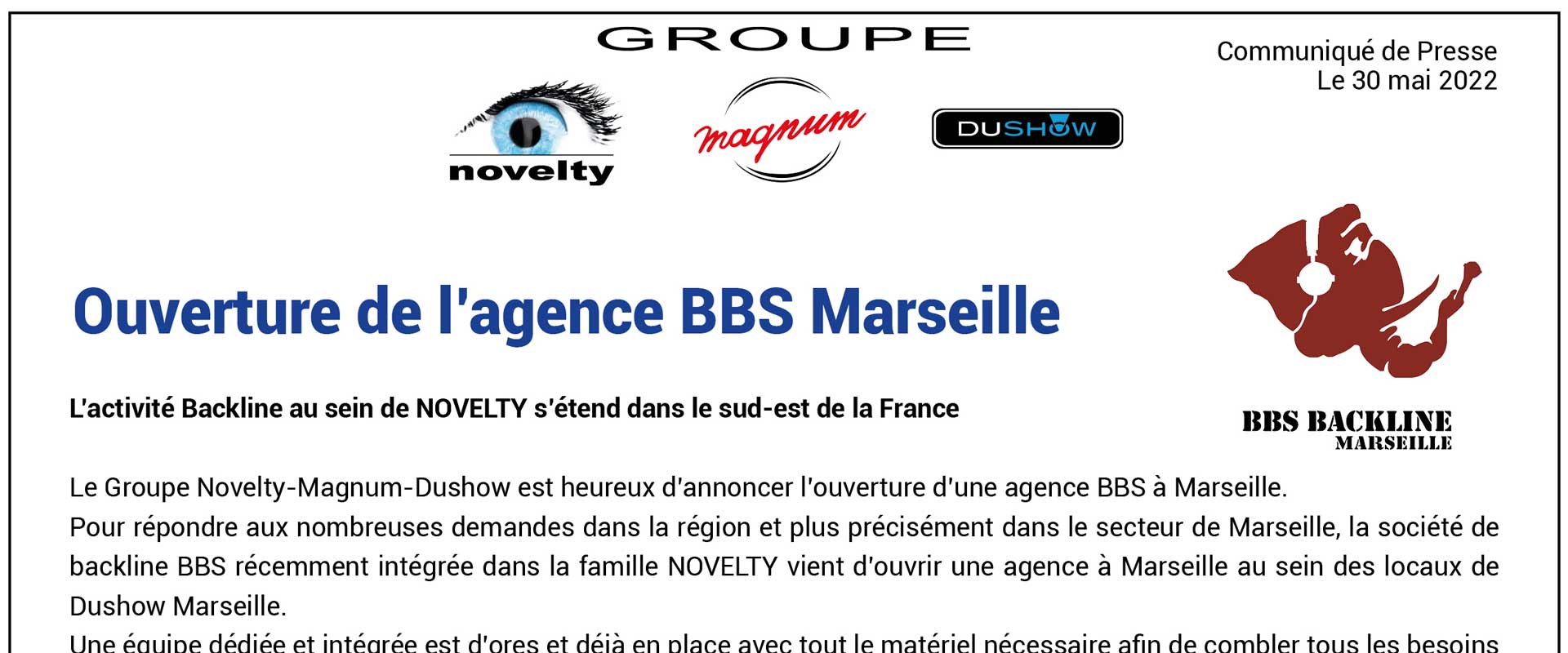 Visuel Ouverture de l'agence BBS Marseille